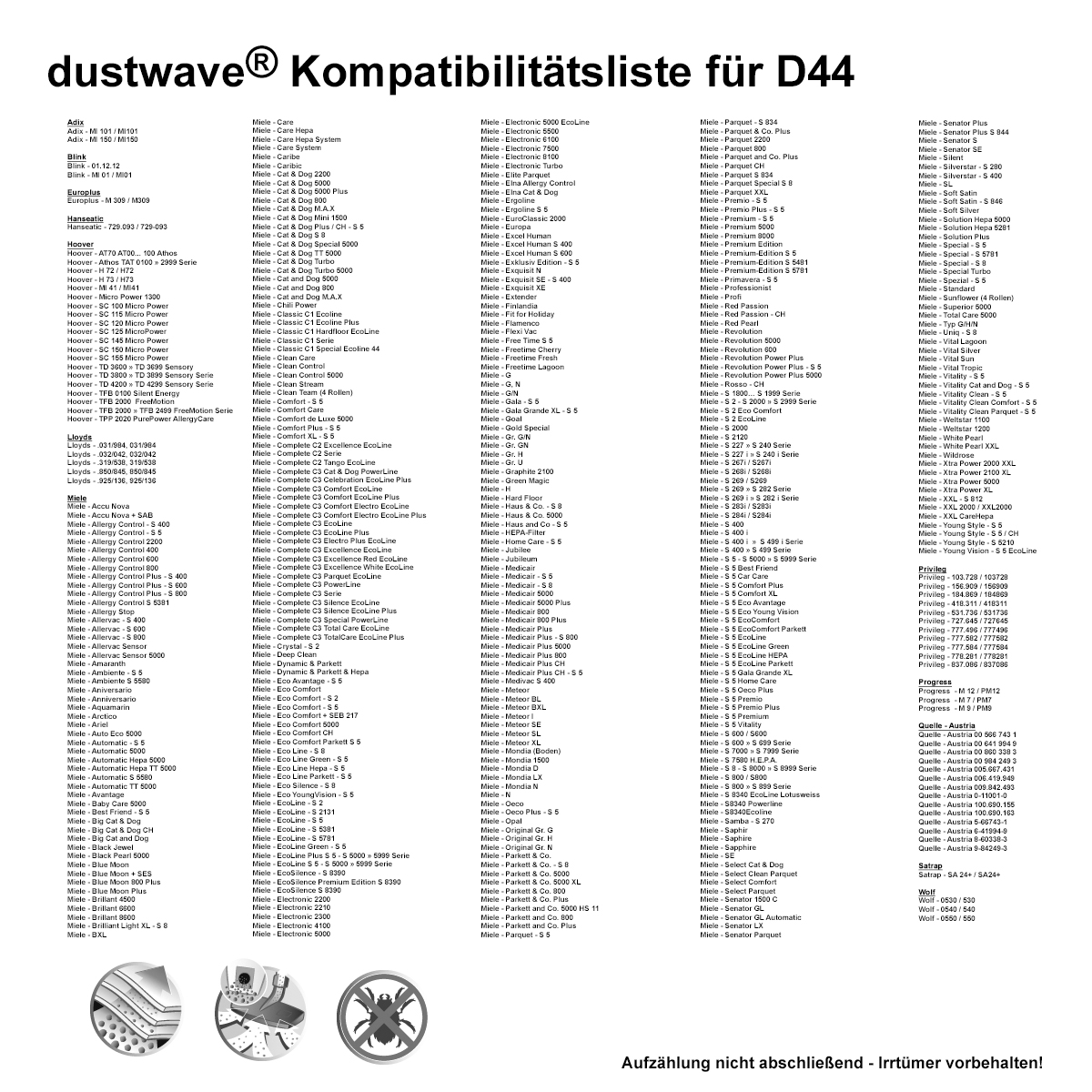 Dustwave® 20 Staubsaugerbeutel für Miele S435i / S 435 i - hocheffizient, mehrlagiges Mikrovlies mit Hygieneverschluss - Made in Germany