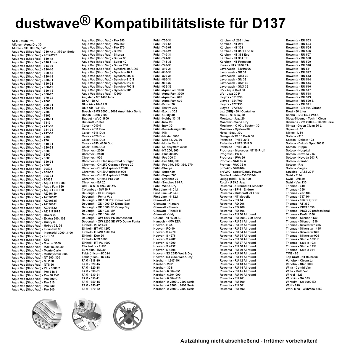 20 Staubbeutel für: Lidl DIV 980 / DIV980