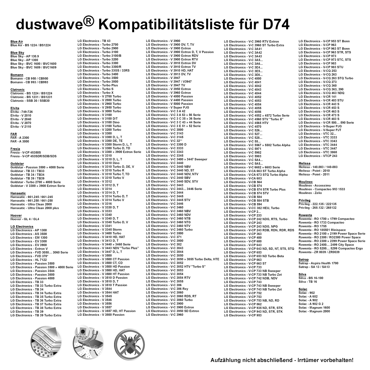 Dustwave® 80 Staubsaugerbeutel für SWIRL Y 30 - hocheffizient, mehrlagiges Mikrovlies mit Hygieneverschluss - Made in Germany