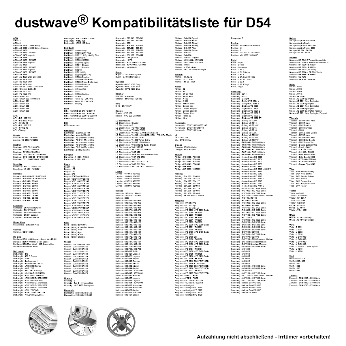 Dustwave® 40 Staubsaugerbeutel für Blue Sky VC 4201 / VC4201 - hocheffizient, mehrlagiges Mikrovlies mit Hygieneverschluss - Made in Germany