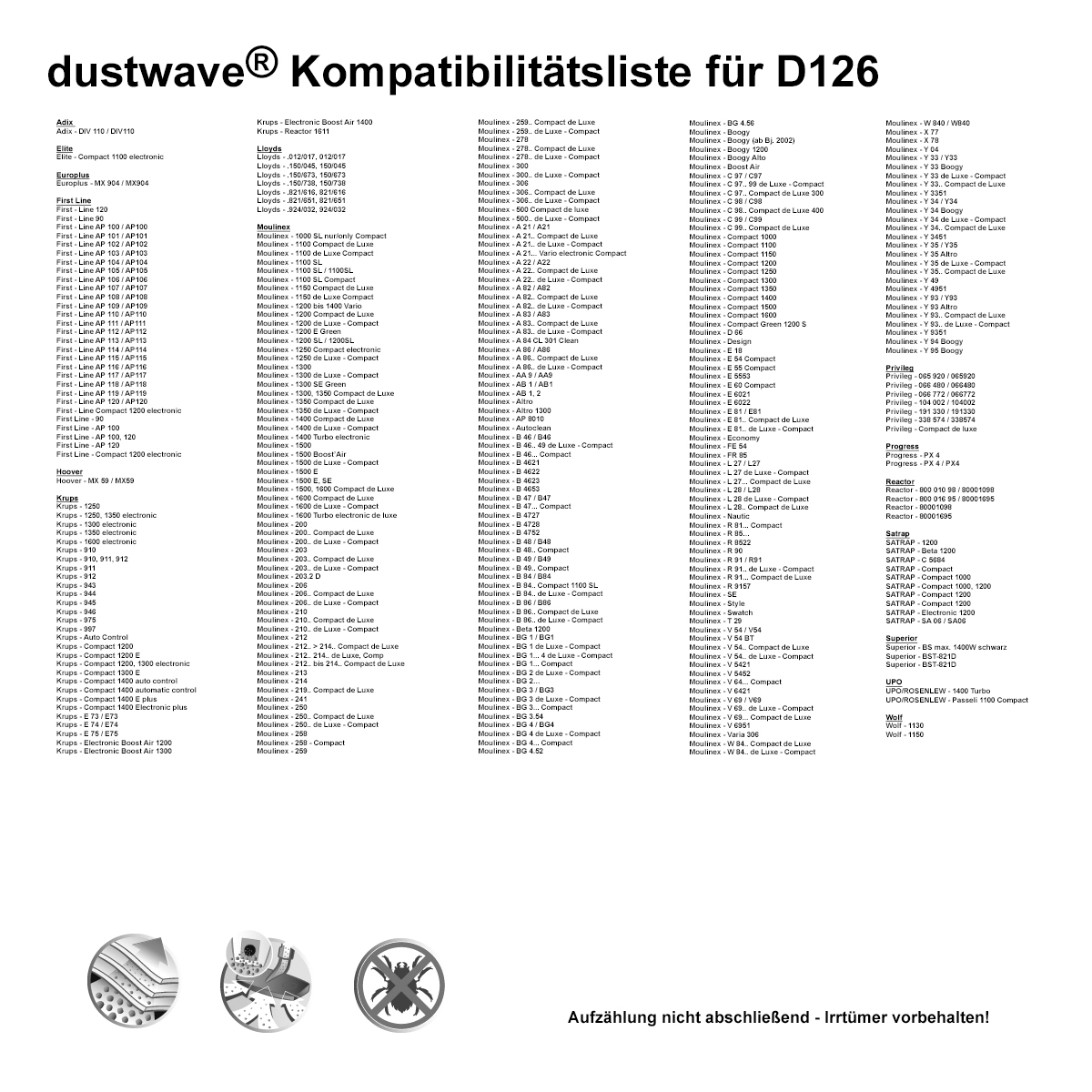 Dustwave® 1 Staubsaugerbeutel für Baur 340.805 / 340-805 - hocheffizient mit Hygieneverschluss - Made in Germany