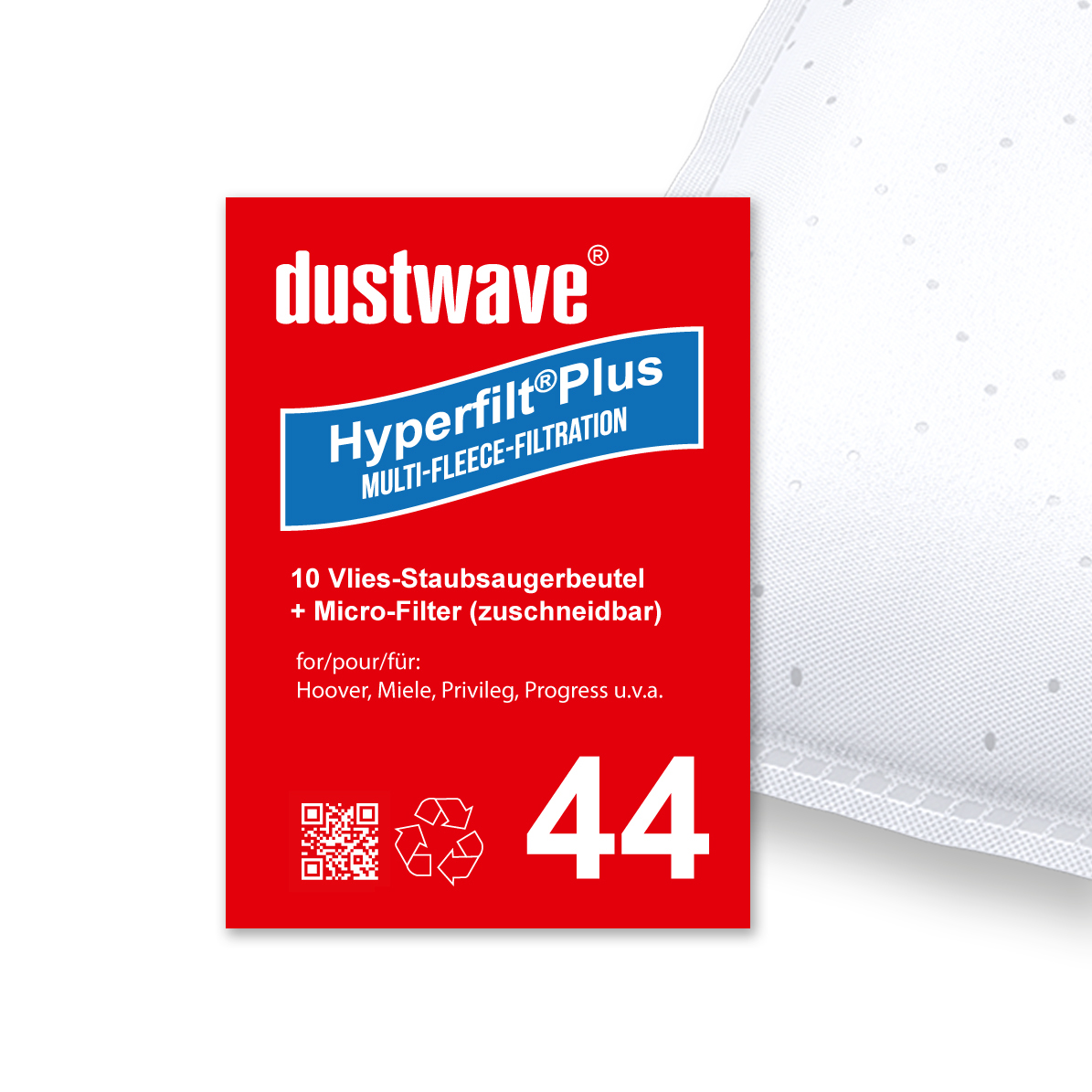 10 Staubsaugerbeutel | Staubsack (ca. 20 L) passend für Hoover - SX 2043 Wet & Dry von dustwave® Microvlies-Markenstaubbeutel – Made in Germany