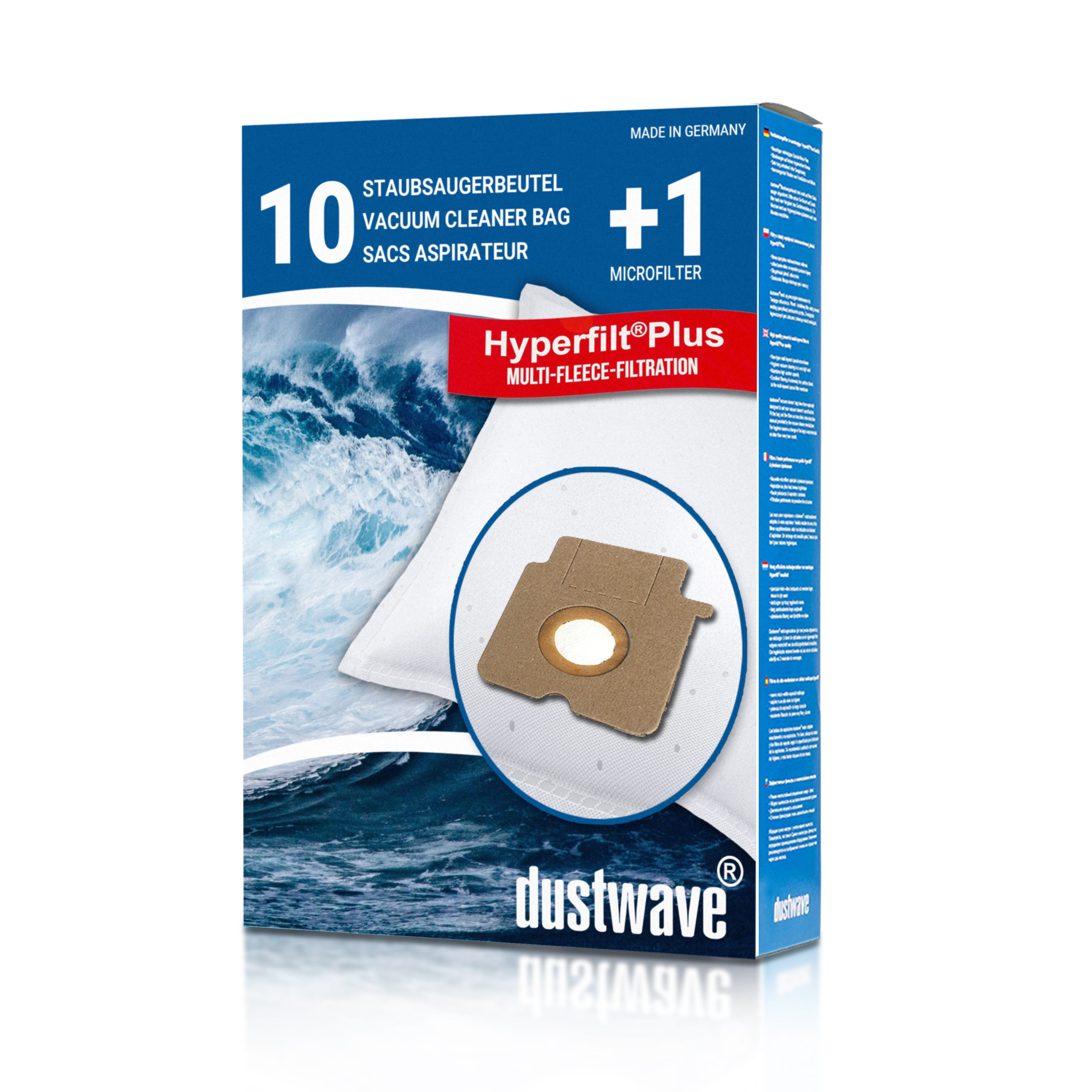 Dustwave® 10 Staubsaugerbeutel für Black &amp; Decker V 34 / V34 - hocheffizient, mehrlagiges Mikrovlies mit Hygieneverschluss - Made in Germany