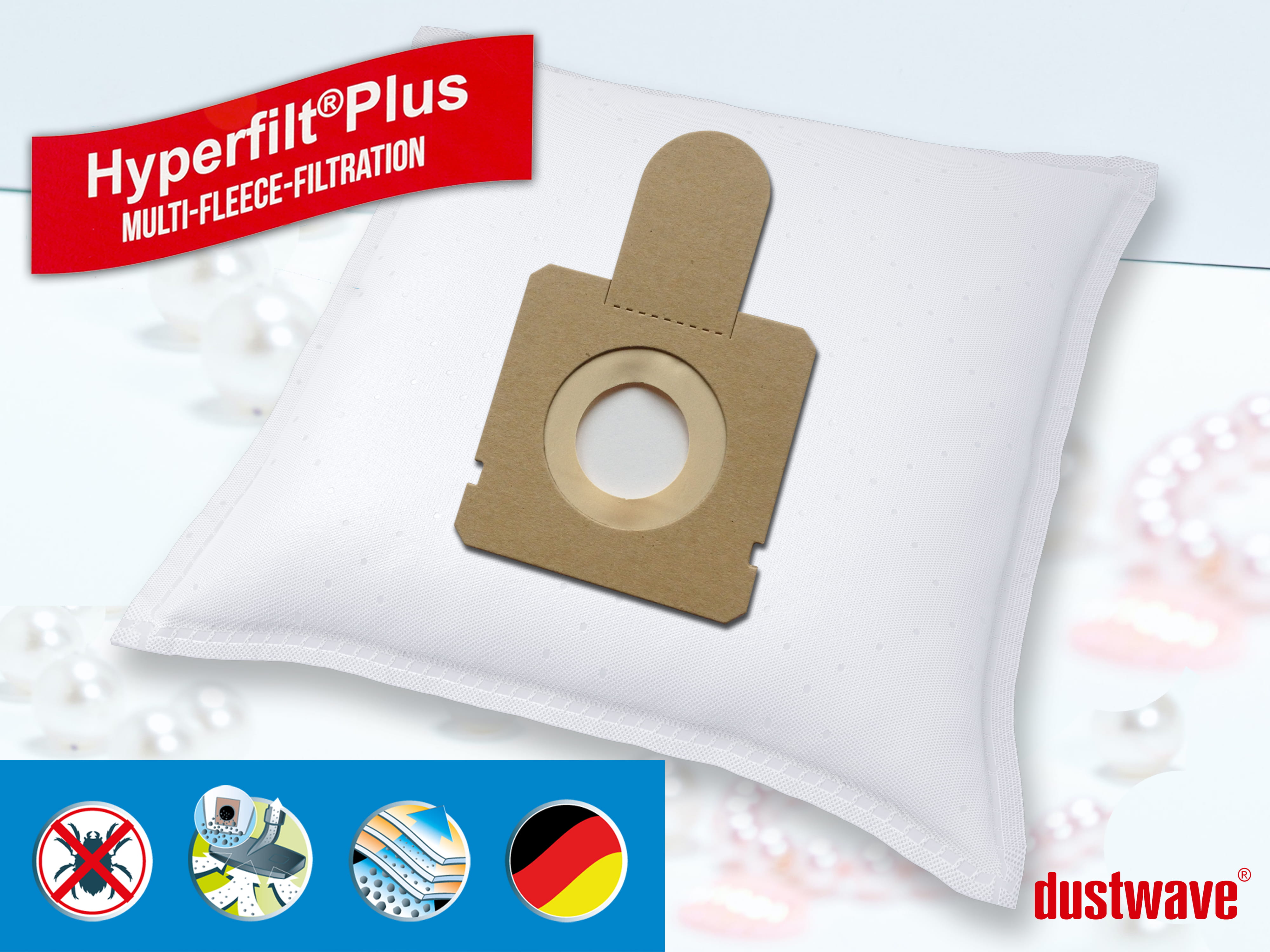 Dustwave® 1 Staubsaugerbeutel für SWIRL X 350 - hocheffizient, mehrlagiges Mikrovlies mit Hygieneverschluss - Made in Germany