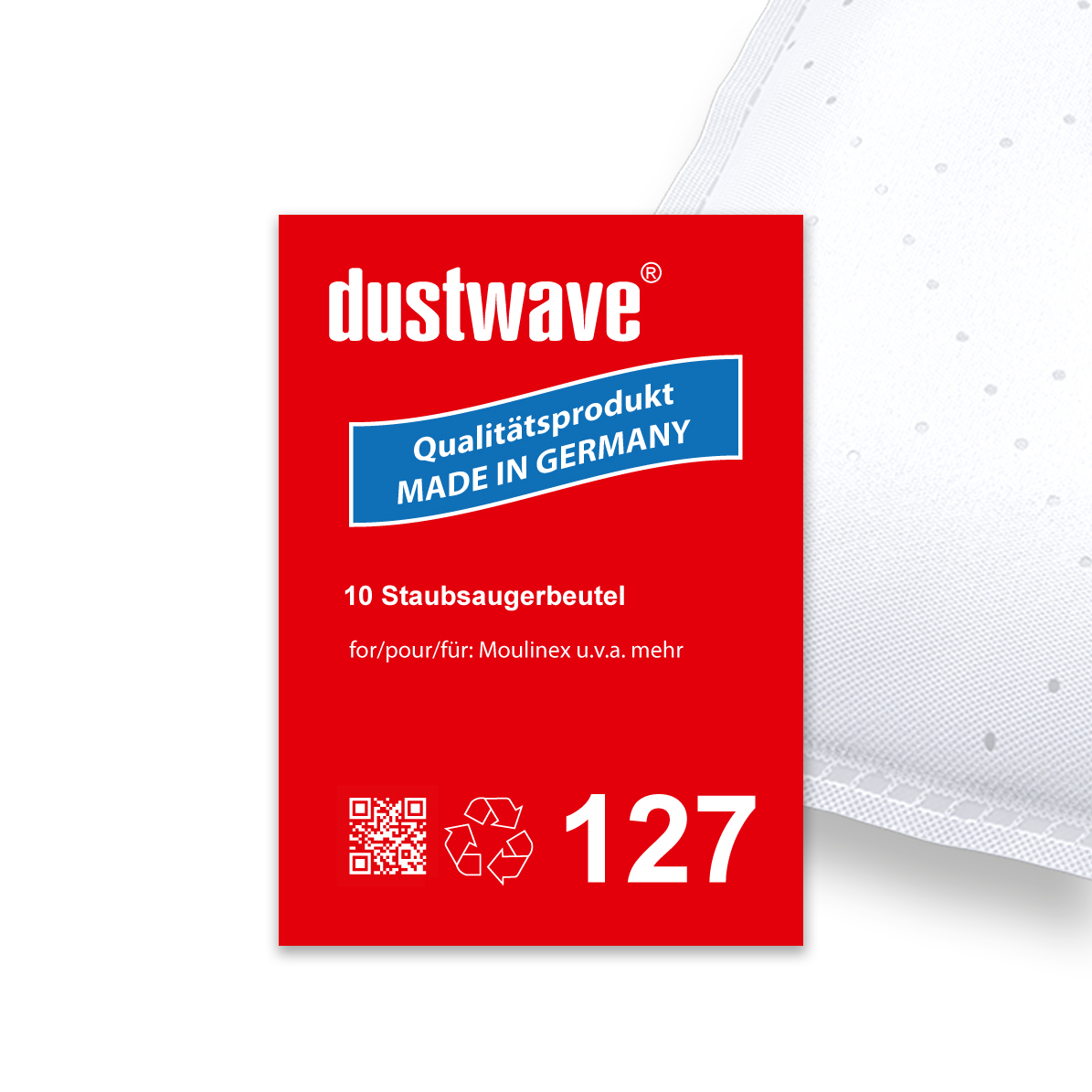 Dustwave® 1 Staubsaugerbeutel für Baur 340.043 / 340-043 - hocheffizient mit Hygieneverschluss - Made in Germany