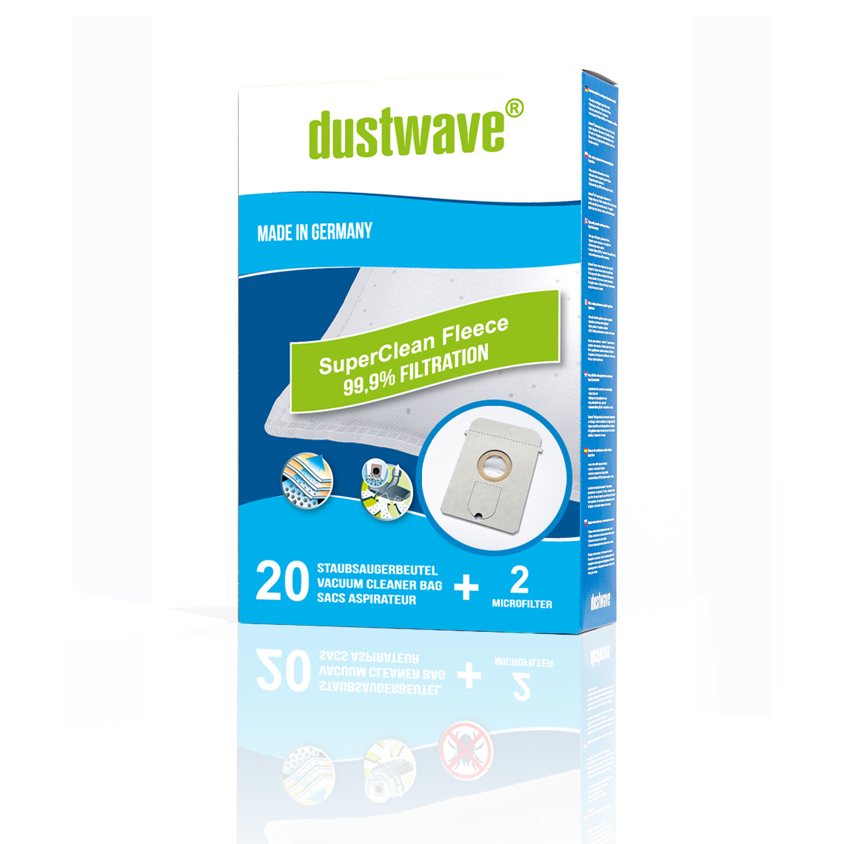 40 Staubfilterbeutel (Superpack) | Filtertüten passend für Adix - AE 105 / AE105 Bodenstaubsauger von dustwave® Markenstaubbeutel – Made in Germany + inkl. Micro-Filter