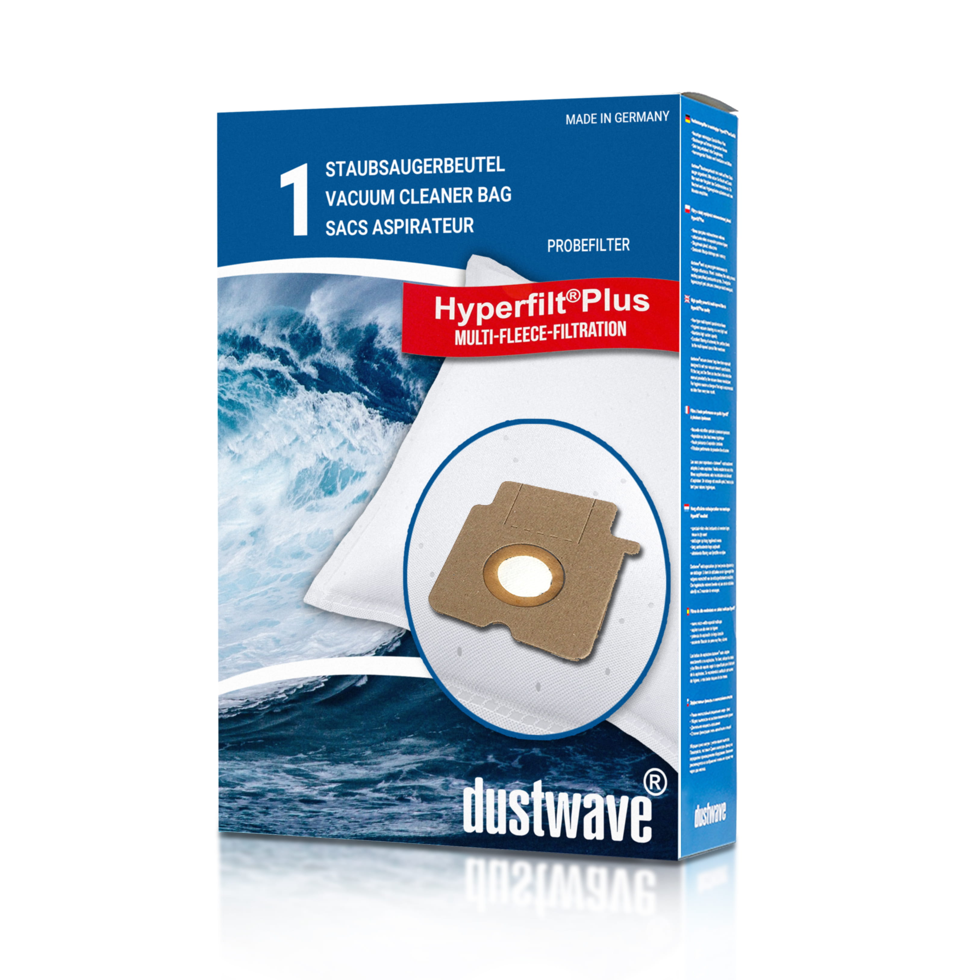 Dustwave® 1 Staubsaugerbeutel für Base BA 2702 - hocheffizient mit Hygieneverschluss - Made in Germany