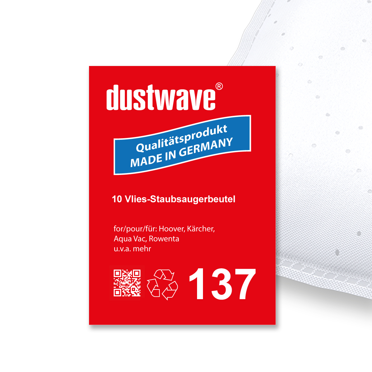 Dustwave® 20 Staubsaugerbeutel für Columbus SW 30 P - hocheffizient mit Hygieneverschluss - Made in Germany
