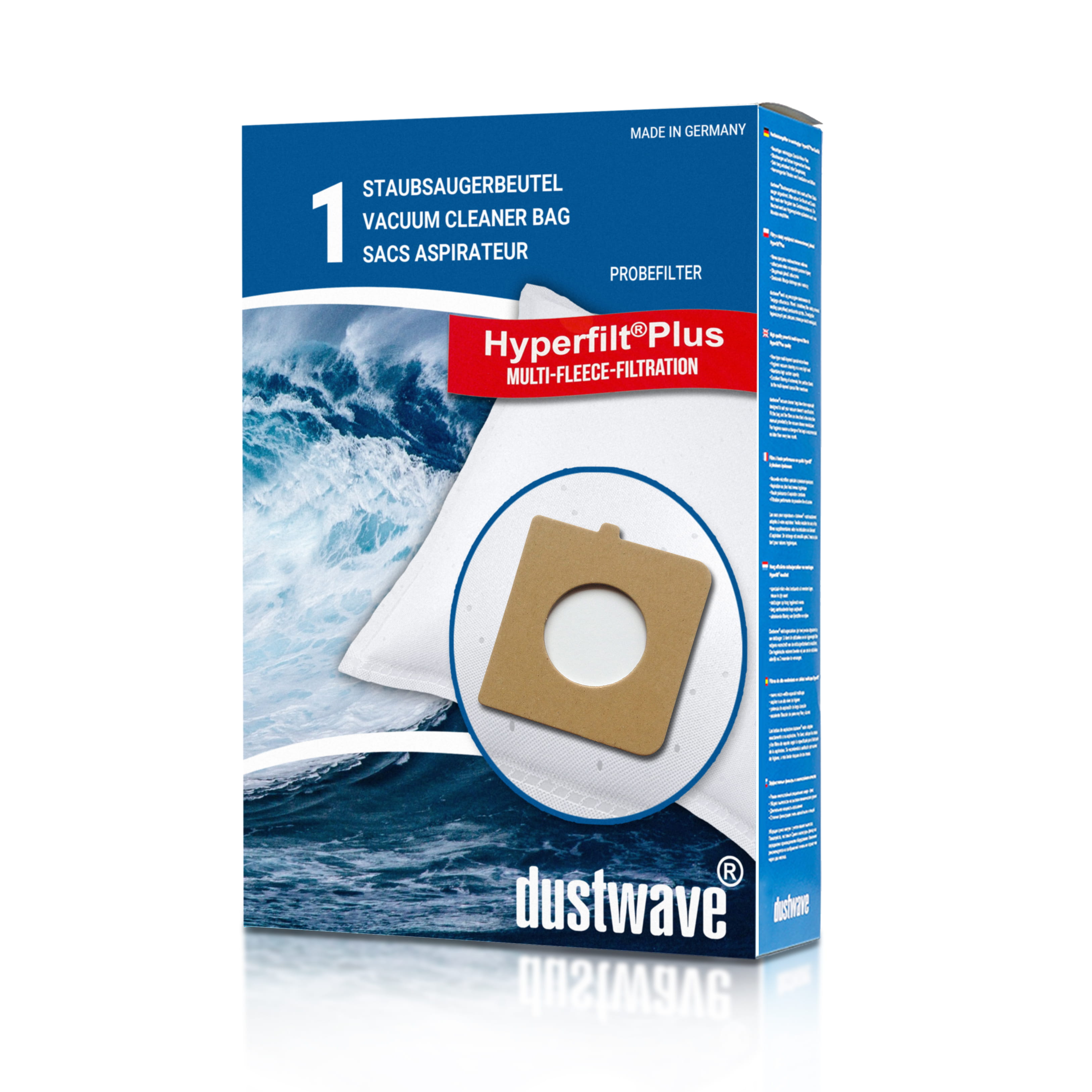 Dustwave® 1 Staubsaugerbeutel für Hoover Orig.-Nr. H81 Telios Extra - hocheffizient, mehrlagiges Mikrovlies mit Hygieneverschluss - Made in Germany