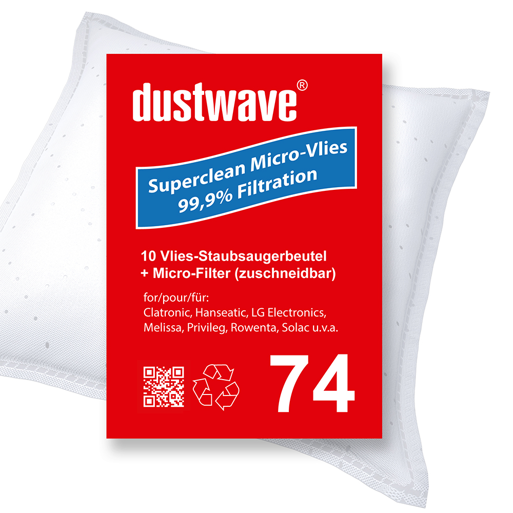Sparpack - 10 Staubsaugerbeutel passend für Blue Sky - AP 130.9 Bodenstaubsauger von dustwave® Markenstaubbeutel – Made in Germany + inkl. Microfilter