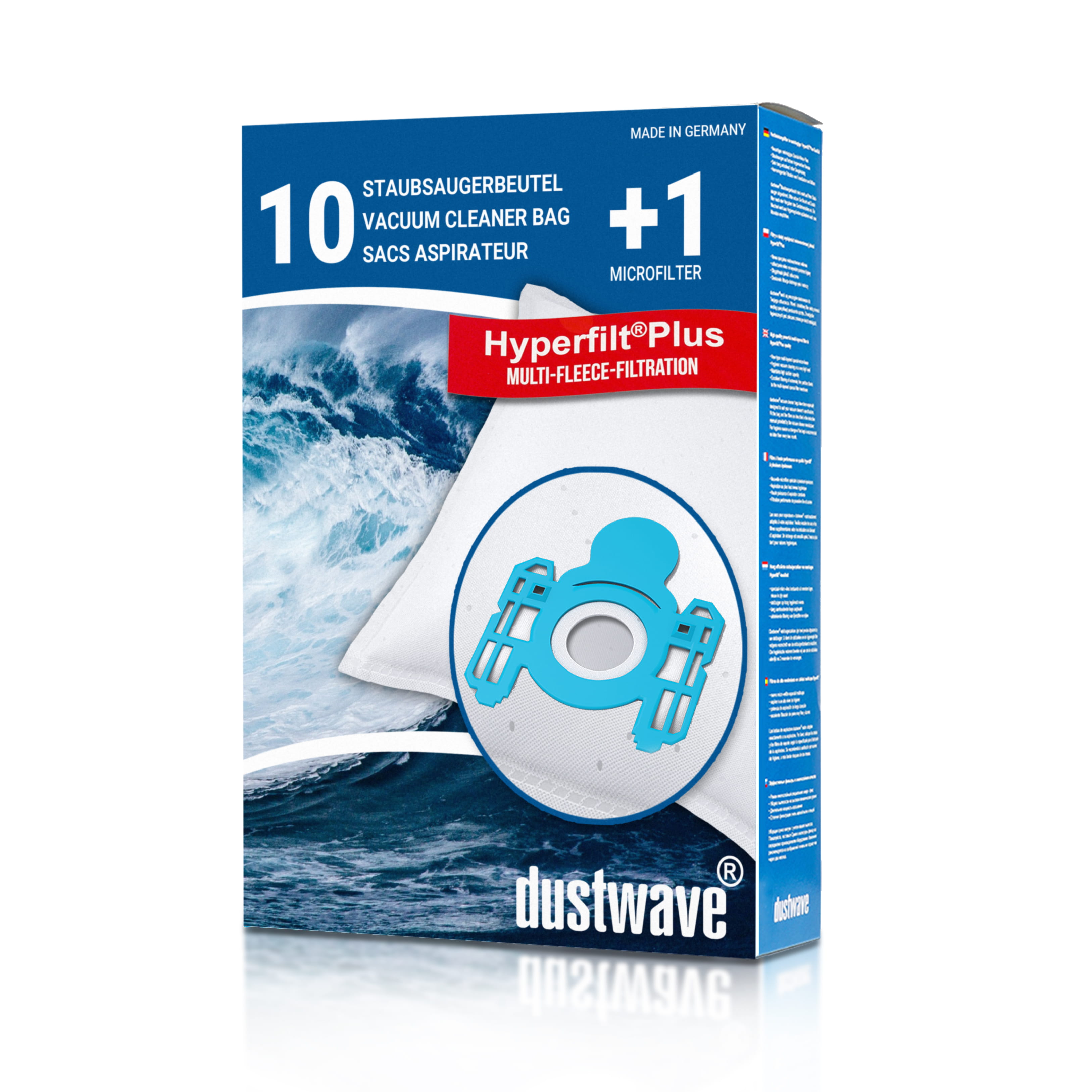 Dustwave® 10 Staubsaugerbeutel für AEG Vampyr Sun / Sun. 3 Electronic - hocheffizient, mehrlagiges Mikrovlies mit Hygieneverschluss - Made in Germany
