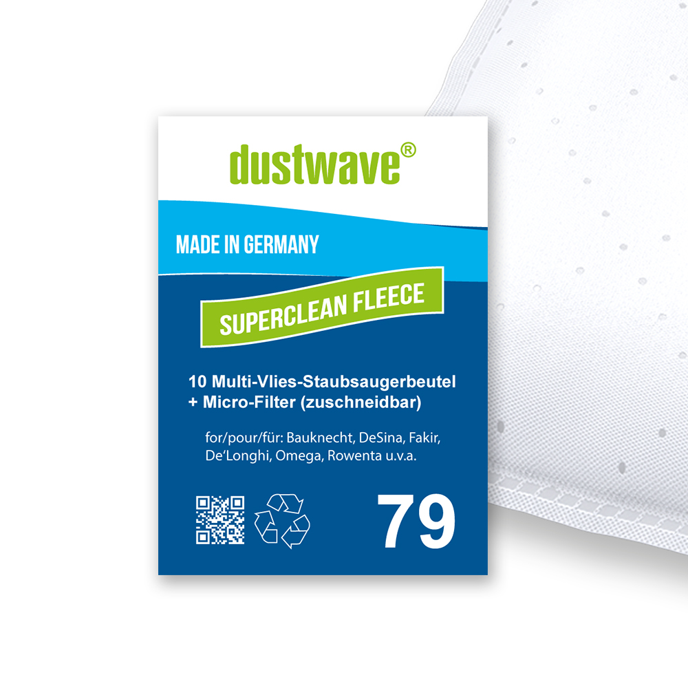 Dustwave® 10 Staubsaugerbeutel für AFK BS 1500 W 1 - hocheffizient mit Hygieneverschluss - Made in Germany