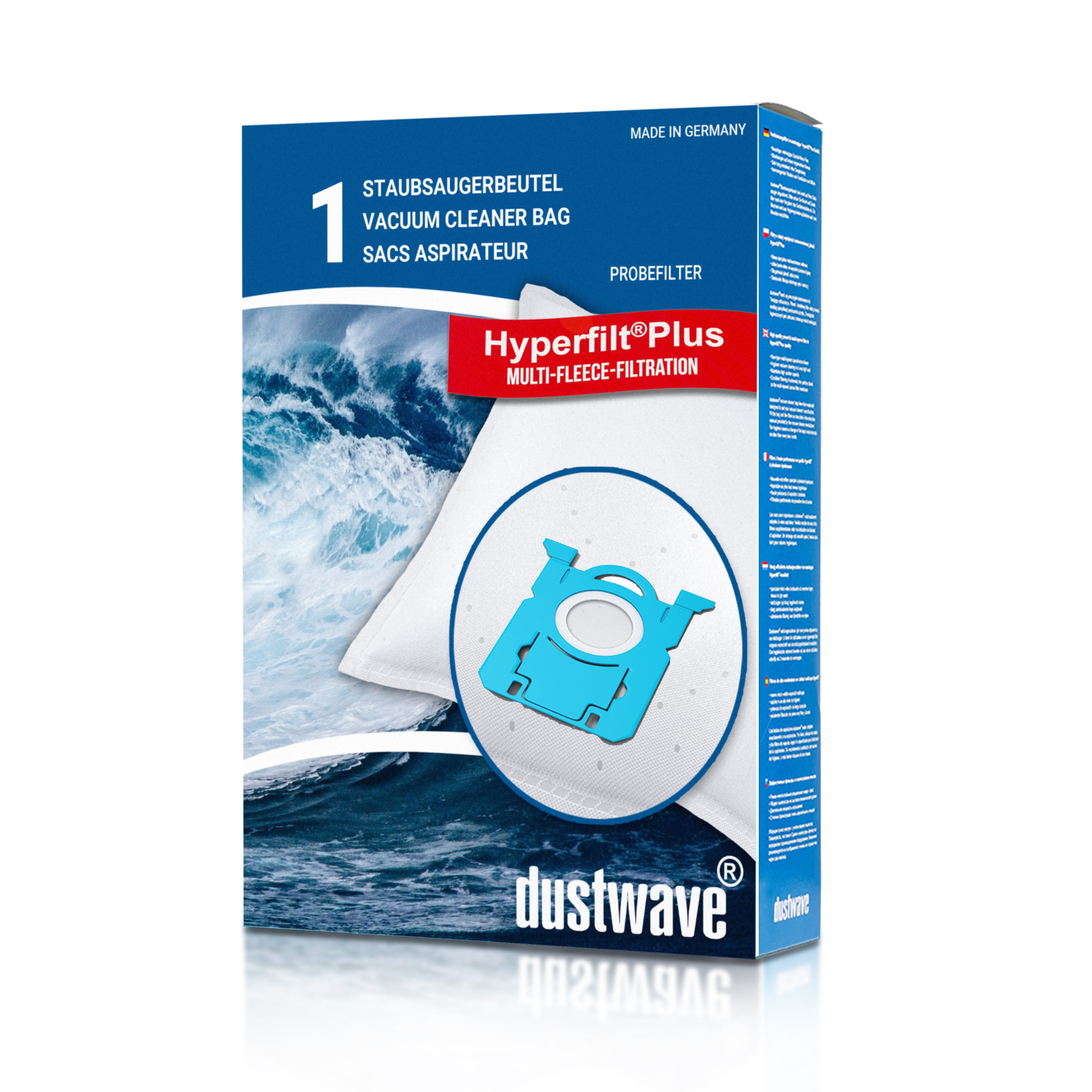 Dustwave® 1 Staubsaugerbeutel für AEG ASP 7160 / ASP 7160 Silentperformer - hocheffizient, mehrlagiges Mikrovlies mit Hygieneverschluss - Made in Germany