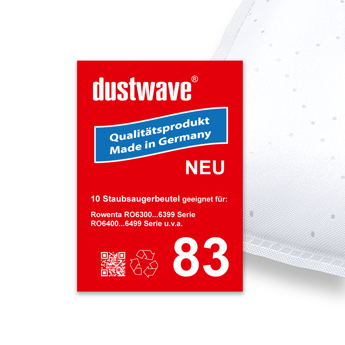 10 Staubbeutel für: Rowenta RO6855 / RO 6855 X-Treme Power