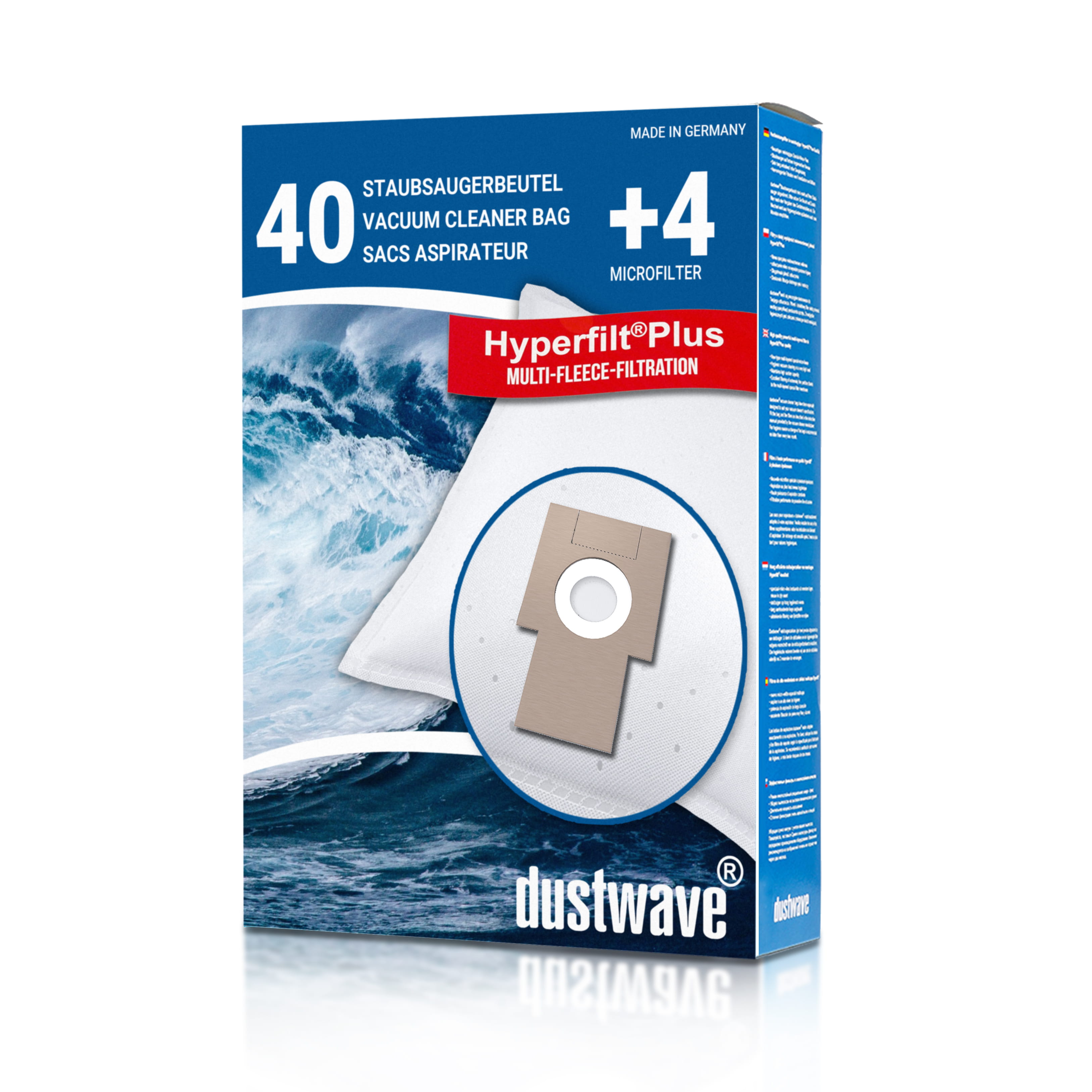 Dustwave® 20 Staubsaugerbeutel für Siemens und - hocheffizient mit Hygieneverschluss - Made in Germany