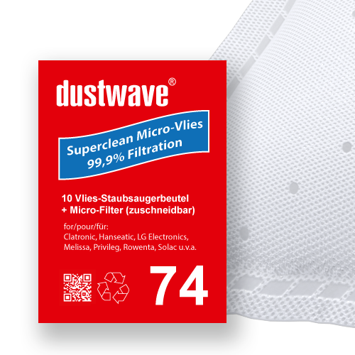 Sparpack - 10 Staubsaugerbeutel passend für Hoover - H 64 / H64 Bodenstaubsauger von dustwave® Markenstaubbeutel Made in Germany + inkl. Microfilter