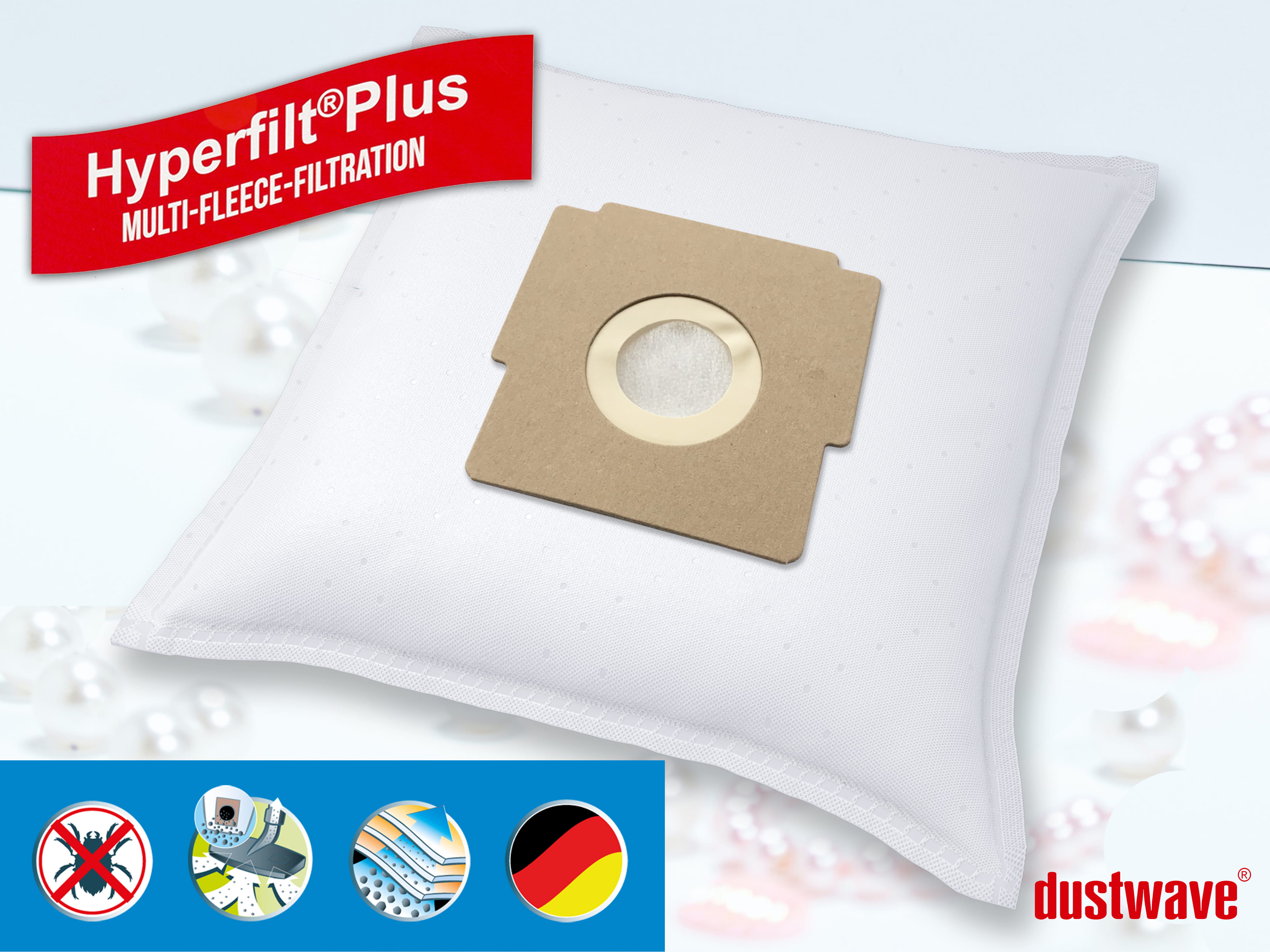Dustwave® 20 Staubsaugerbeutel für SWIRL Z 111 - hocheffizient, mehrlagiges Mikrovlies mit Hygieneverschluss - Made in Germany