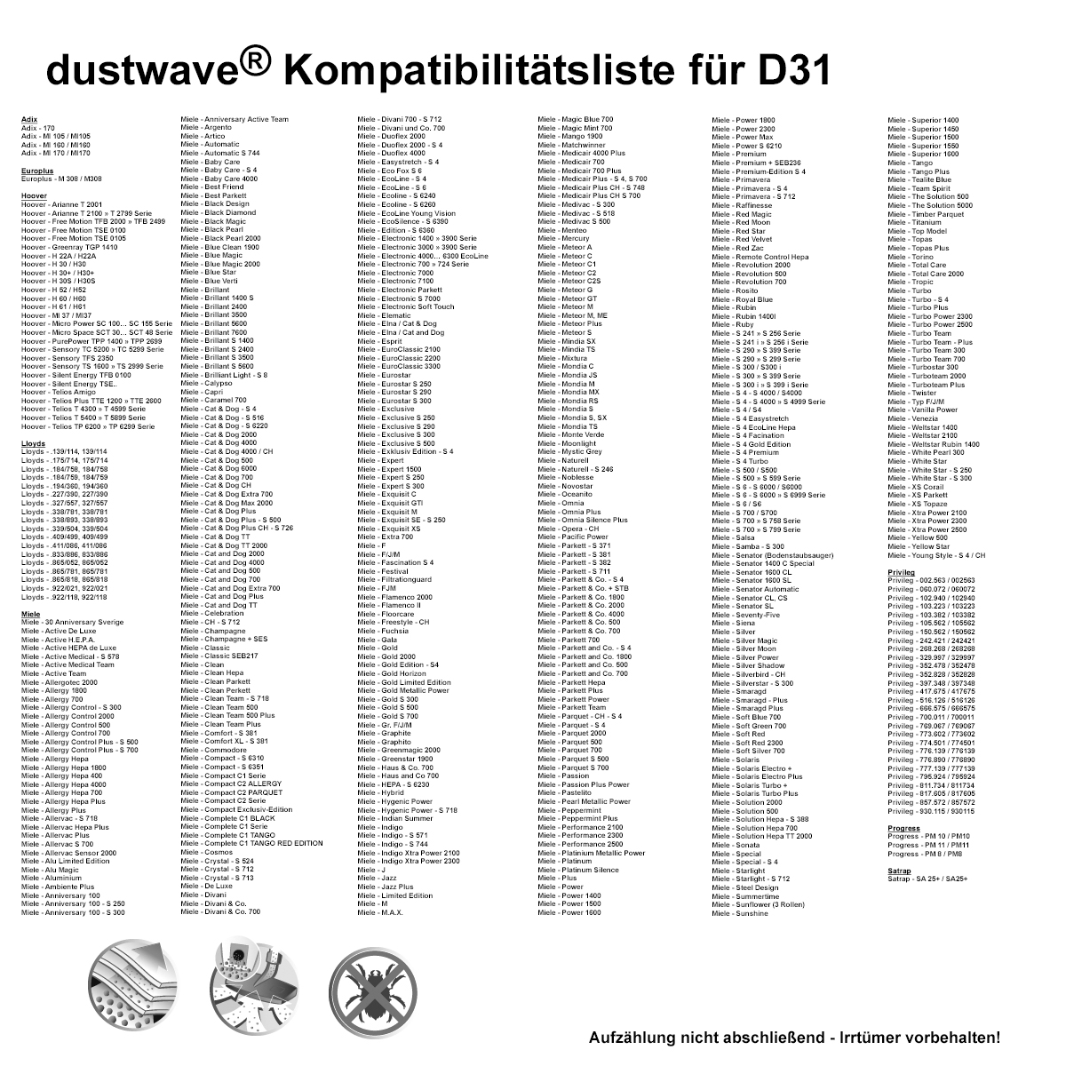 Dustwave® 40 Staubsaugerbeutel für Hoover 39000246 - hocheffizient, mehrlagiges Mikrovlies mit Hygieneverschluss - Made in Germany